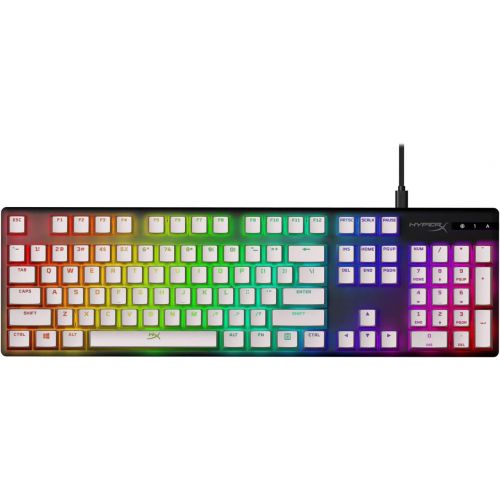  [아마존베스트]HyperX Pudding Keycaps - Double Shot PBT Keycap Set with Translucent Layer, for Mechanical Keyboards, Full 104 Key Set, OEM Profile, English (US) Layout - White