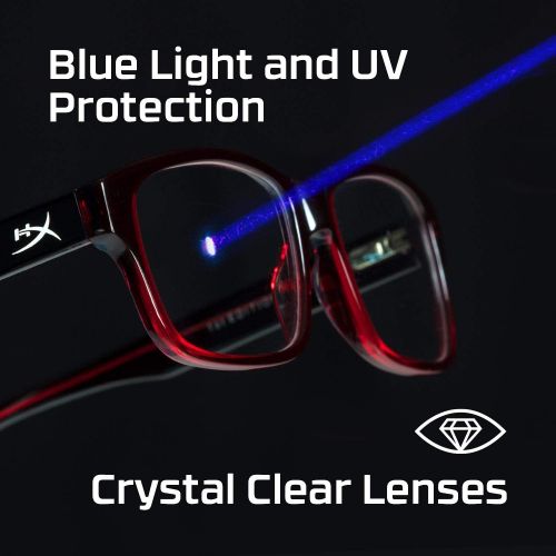  [아마존베스트]HyperX Spectre Scout - Gaming Eyewear, Glasses for Kids, Blue Light Blocking, UV Protection, Crystal Clear Lenses, TR-90 Frame, Microfiber Pouch, Square Eyewear Frame - Blue