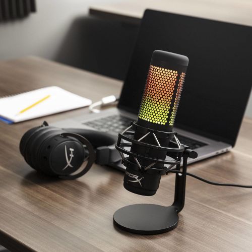  HyperX QuadCast S ? RGB USB Condenser Microphone for PC, PS4, PS5 and Mac, Anti-Vibration Shock Mount, 4 Polar Patterns, Pop Filter, Gain Control, Gaming, Streaming, Podcasts, Twit