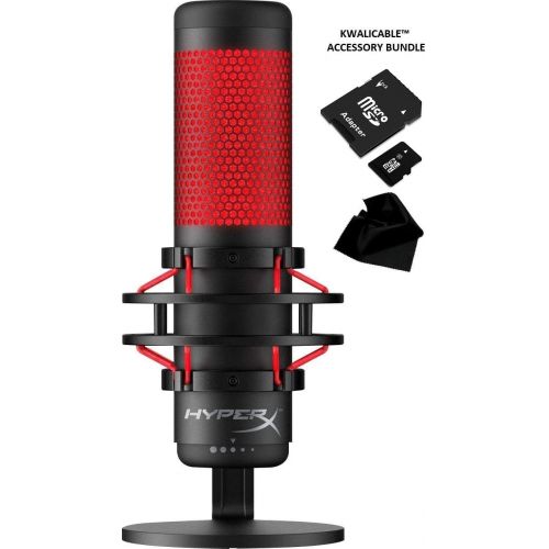  [아마존베스트]Newest HyperX - QuadCast USB Multi-Pattern Electret Condenser Microphone | 2020 Edition | For PS4, PC and Mac | Pop Filter | Anti-Vibration Shock Mount | | Red - Black | With KWALI