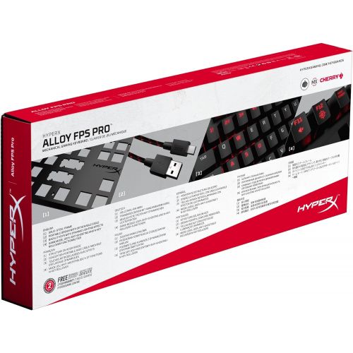  HyperX Alloy FPS Pro - Tenkeyless Mechanical Gaming Keyboard - 87-Key, Ultra-Compact Form Factor - Clicky - Cherry MX Blue - Red LED Backlit (HX-KB4BL1-USWW)