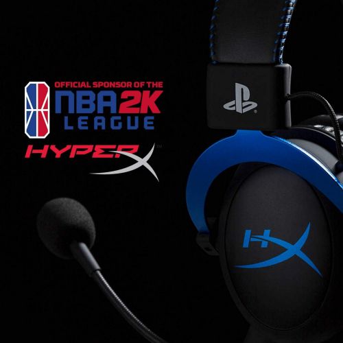  HyperX Cloud Gaming Headset - Playstation 4 - Officially Licensed by Sony Interactive Entertainment LLC for PS4 Systems - BlackBlue (HX-HSCLS-BLAM)