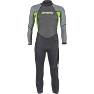 Hyperflex Junior Size Access Full Body 3mm Backzip Wetsuit Watersports - Warm 4-Way Stretch Neoprene - Adjustable Collar and Flat Lock Construction - High Performance 50+ UV SHIELD