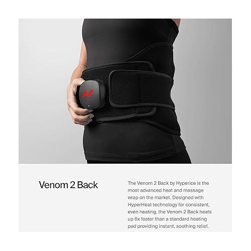  Hyperice Venom 2 Back Wrap - Provides Advanced Heat + Vibration for Pain, Soreness and Inflammation - FSA/HSA Eligible