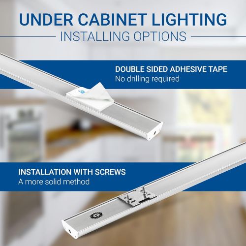  Hyperikon Under Cabinet LED Lighting 24-Inch, Dimmable, Motion Sensor, 4000K Daylight 9W, 680 Lumens, Under Counter led bar (2 Pack)