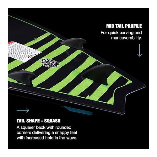  Hyperlite Broadcast Wakesurfer - Wakesurf Board Endorsed by Shaun Murray - Great for All Wake Surfers, from Beginners to Intermediate Riders