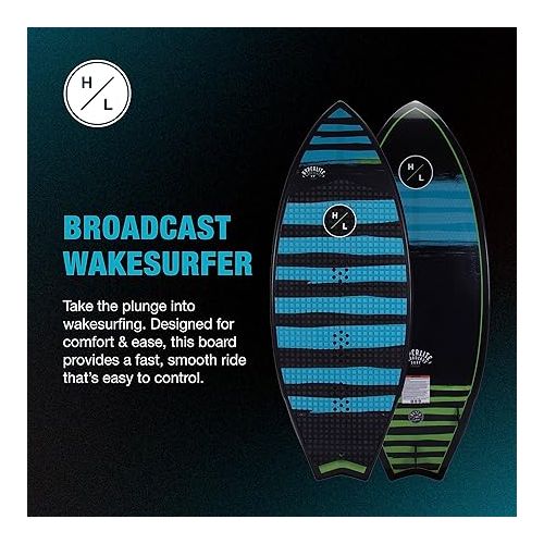  Hyperlite Broadcast Wakesurfer - Wakesurf Board Endorsed by Shaun Murray - Great for All Wake Surfers, from Beginners to Intermediate Riders