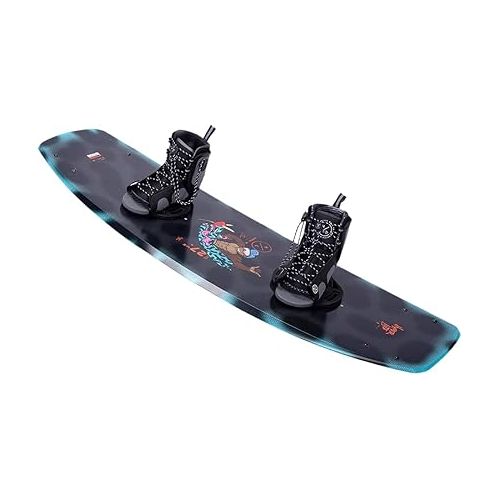  Hyperlite Murray Jr. Kids Wakeboard 120 W/Remix Bindings Black/Aqua 120cm/(4-8)