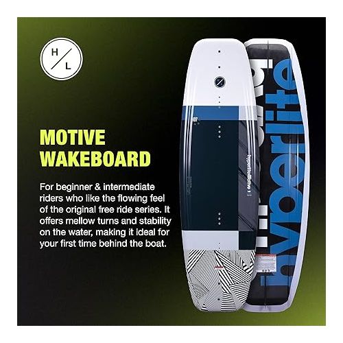  Hyperlite Motive Wakeboard + Frequency Bindings Wakeboard Package - Perfect for Beginner to Intermediate Riders