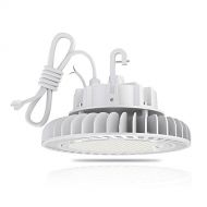 Hyperlite LED High Bay Light Fixture 200W 4000K 27,000lm CRI>80 1-10V Dimmable 5 Cable with 110V Plug Hanging Hook Safe Rope ULDLC Approved for Shopping Mall Stadium Exhibition