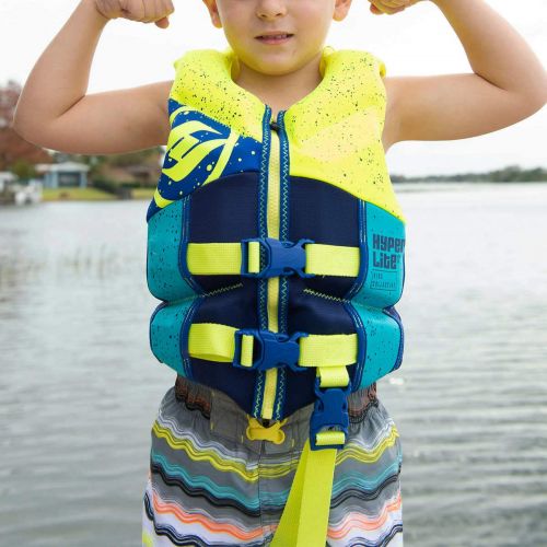  Hyperlitewake Hyperlite Child/Infant Life Vest, USCG Approved Level 70 Buoyancy Device 33-55 lbs; Bundle with Safety Whistle and Lanard