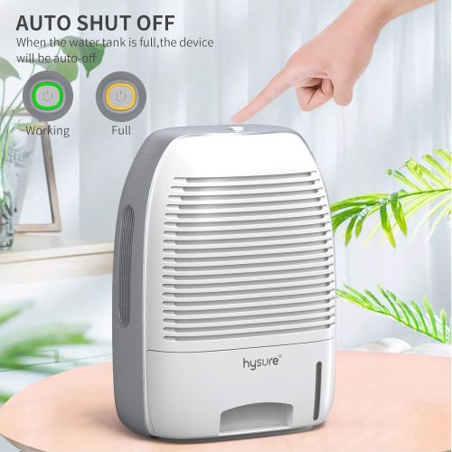  hysure Portable Mini Dehumidifier 2201 Cubic Feet Electric Safe Dehumidifier for Bedroom Home Crawl Space Bathroo RV Baby Room White