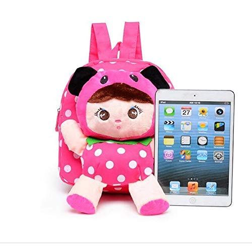  Hyundly Toddler Kids Mousse Doll Detachable Backpacks, Cute Girls Mini School Backpack For Kids Age 1-5years Old, 2 Pcs Crystal Gem Stickers (Rose Red 2)