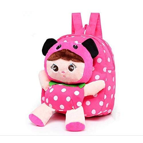  Hyundly Toddler Kids Mousse Doll Detachable Backpacks, Cute Girls Mini School Backpack For Kids Age 1-5years Old, 2 Pcs Crystal Gem Stickers (Rose Red 2)