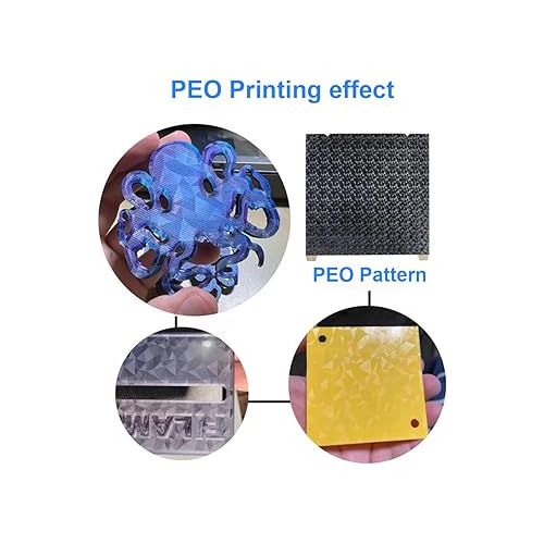  Textured PEI Sheet and Smooth PEO Build Plate 235x235mm Spring Steel Print Bed for K1/Ender 3 V3 SE/Ender 3 V3 KE/Ender 3 S1 Pro/Ender 3 V2 Neo/Sovol SV05/SV06/SV07 (PEO+PEI)