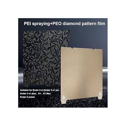  Textured PEI Sheet and Smooth PEO Build Plate 235x235mm Spring Steel Print Bed for K1/Ender 3 V3 SE/Ender 3 V3 KE/Ender 3 S1 Pro/Ender 3 V2 Neo/Sovol SV05/SV06/SV07 (PEO+PEI)