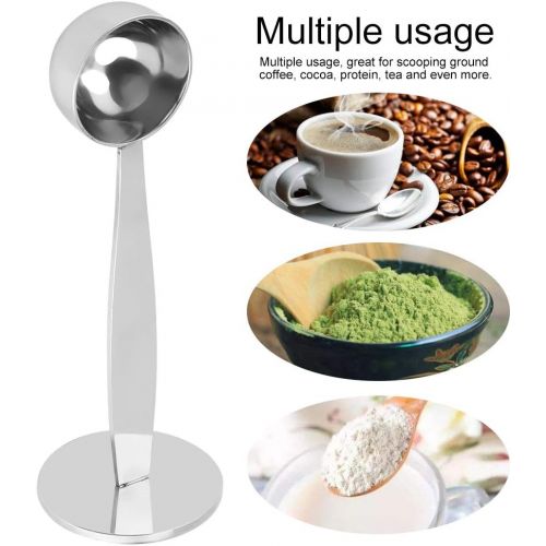  Hztyyier Coffee Scoop Dual Purpose Stainless Steel Multi Function Table Spoon for Espresso Scooper Measuring and Tamping (15ml)