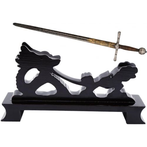  Hztyyier Ninja Sword Stand Display Dragon Resin Black Samurai Sword Holder Stand Display for Katana Wakizashi Tanto