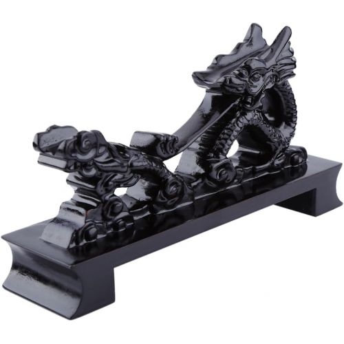  Hztyyier Ninja Sword Stand Display Dragon Resin Black Samurai Sword Holder Stand Display for Katana Wakizashi Tanto