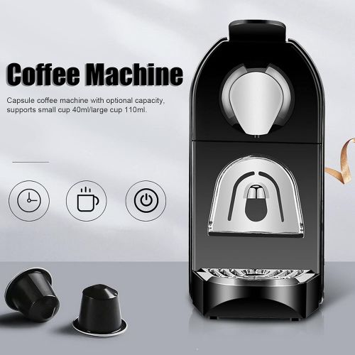  Hztyyier Full-Automatic Small Espresso Coffee Machine Coffee Capsule Maker Home Office Coffee Maker for Nespresso Compatible Capsules(110V US)
