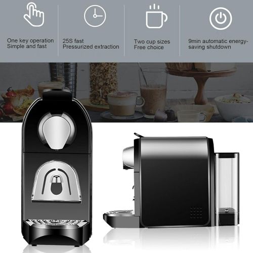  Hztyyier Full-Automatic Small Espresso Coffee Machine Coffee Capsule Maker Home Office Coffee Maker for Nespresso Compatible Capsules(110V US)