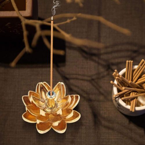  인센스스틱 Hztyyier Stick Incense Burner, Delicate BrassIncense Furnace Holder Buddhist Supplies Feng Shui Small Elegant Classic Cense Holder
