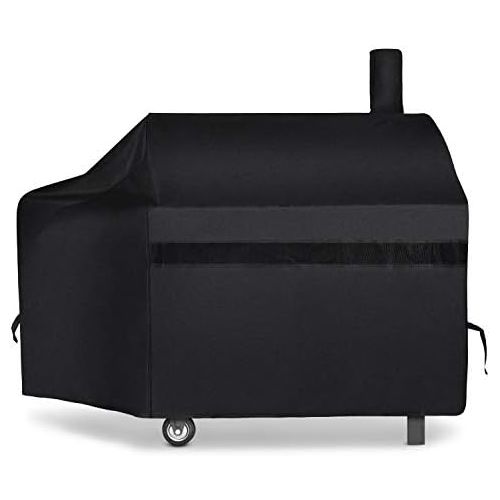  iCOVER Offset Smoker Cover, 60 inch Charcoal Pellet Grill Smoker Cover 600D Heavy Duty Waterproof BBQ Smoker Cover for Brinkmann Char-Broil Weber Nexgrill New Braunfels Oklahoma Jo