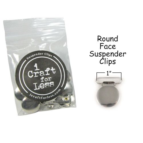  I Craft for Less 100 Suspender/Pacifier Clips - 1 Round Face w/Rectangle Inserts