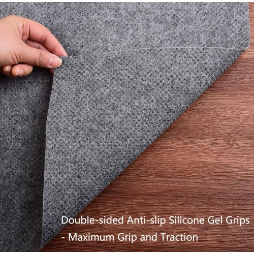  I FRMMY Newest Non Slip Area Gripper Rug Pad, Ultra Strong Anti-Slip Grip Pads, Thin Profile 0.06in Thick, Keep Your Rugs in Place (2 x 8)- Gray