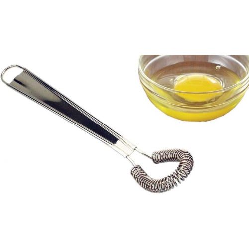  I Kito Stainless Steel Mini Spring Egg Beater Silicone Whisk Magic Hand Held Sauce Stirrer Blender Milk Frother Foamer Coffee Mixer (Steel Coil)