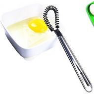 I Kito Stainless Steel Mini Spring Egg Beater Silicone Whisk Magic Hand Held Sauce Stirrer Blender Milk Frother Foamer Coffee Mixer (Silicone Coil)