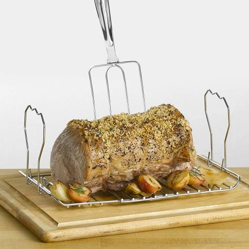  I Kito Stainless Steel Turkey Lifter,Set of 2 Heavy Roasted Turkey Meat Forks For Thanksgiving