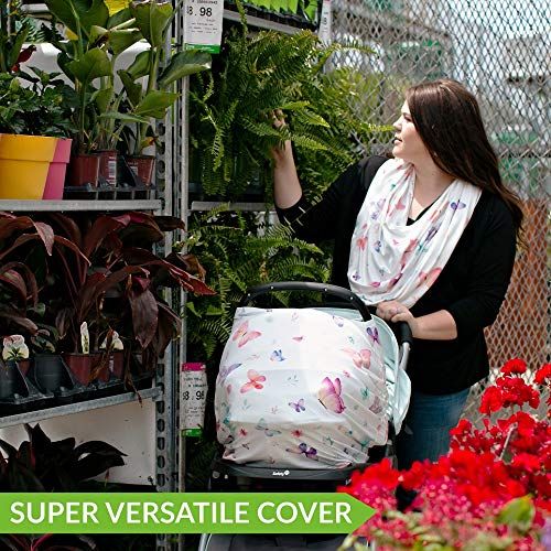  [아마존베스트]I LUV BAMBOO iLuvBamboo Car Seat Covers For Babies - Nursing Cover Multi-Use Protector - Infant Carseat Canopy, Stroller, Shopping Cart, Highchair, Breastfeeding & Scarf. Best Baby Gifts For Re