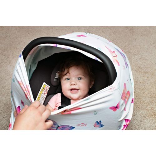  [아마존베스트]I LUV BAMBOO iLuvBamboo Car Seat Covers For Babies - Nursing Cover Multi-Use Protector - Infant Carseat Canopy, Stroller, Shopping Cart, Highchair, Breastfeeding & Scarf. Best Baby Gifts For Re