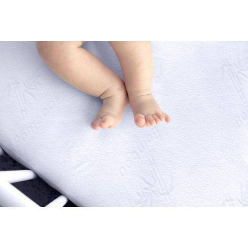  [아마존베스트]I LUV BAMBOO iLuvBamboo Crib Mattress Pad Protector - Waterproof Cover - Soft Natural Bamboo Jacquard Fitted Topper - Noiseless, Breathable & Hypoallergenic  Best Baby Gifts for Potty Training