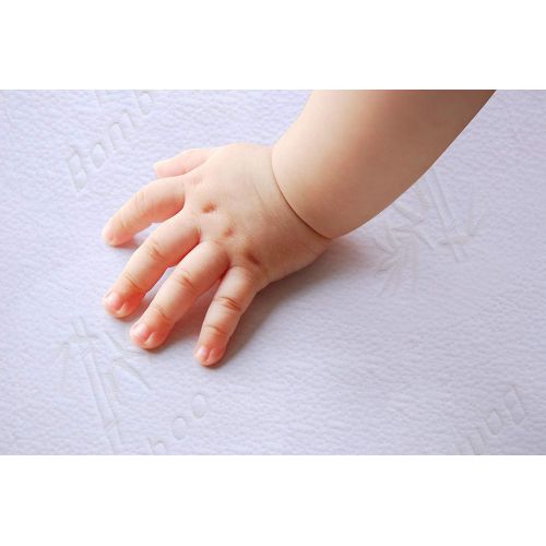  [아마존베스트]I LUV BAMBOO iLuvBamboo Crib Mattress Pad Protector - Waterproof Cover - Soft Natural Bamboo Jacquard Fitted Topper - Noiseless, Breathable & Hypoallergenic  Best Baby Gifts for Potty Training