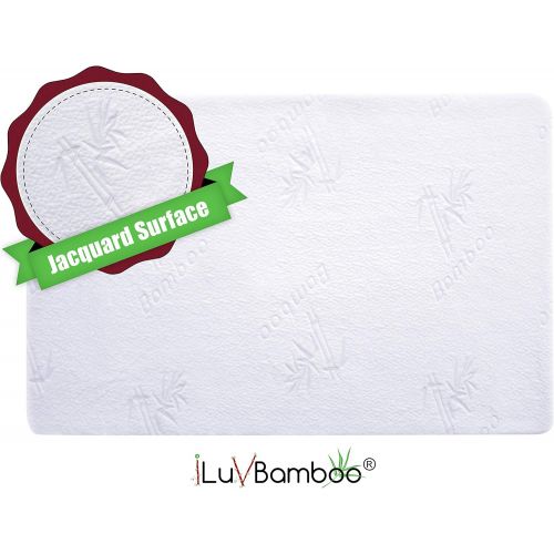  [아마존베스트]I LUV BAMBOO iLuvBamboo Crib Mattress Pad Protector - Waterproof Cover - Soft Natural Bamboo Jacquard Fitted Topper - Noiseless, Breathable & Hypoallergenic  Best Baby Gifts for Potty Training