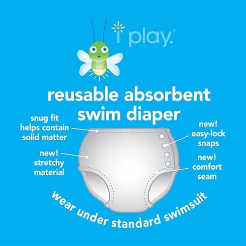  [아마존베스트]I play. i play. Baby Boys Reusable Absorbent Swim Diapers 2 Pack