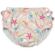 I play. i play. Baby Girls Ruffle Snap Reusable Absorbent Swim Diaper