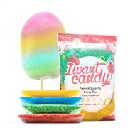 [아마존베스트]I want Candy Premium Sugar for Colorful Candy Floss with Apple and Blueberry/Banana | 4X200GBubble Gum, Perfect for any Cotton Candy Machine | 800Grams Total