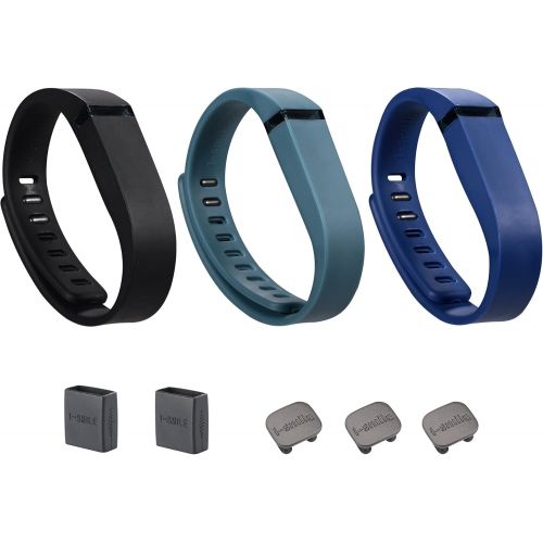  [아마존베스트]I-SMILE 3PCS Replacement Bands with Metal Clasps for Fitbit Flex, Set of 3 with 2 Piece Silicon Fastener Ring