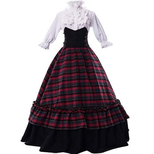  I-Youth Womens Victorian Rococo Dress Civil War Ball Gown Southern Belle Costumes