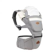 I-angel Nature Baby Carrier Hipseat Front Backpack Organic Cotton Teething Pads 8 Position (Cloud Gray)