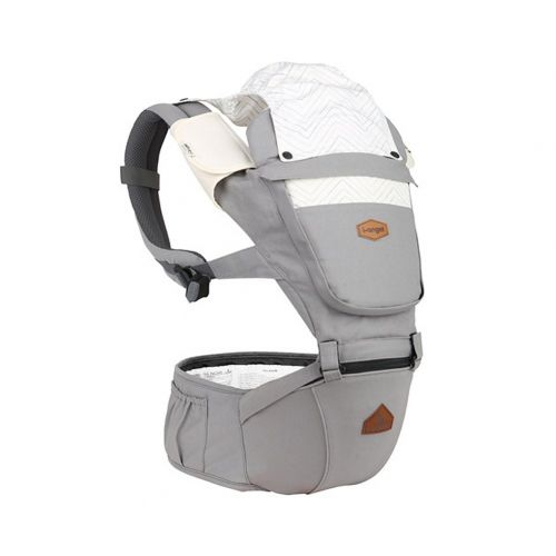  I-angel Nature Baby Carrier Hipseat Front Backpack Organic Cotton Teething Pads 8 Position (Cloud Gray)