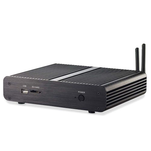  IAMU Fanless Mini PC,Slim Desktop Computer, Intel i7-8550U 8th Gen. 4 Cores CPU, 16GB DDR4 RAM, 480GB SSD, 4K 4096x2304, HDMI, DP, WiFi, Metal Case, Windows 10 Pro