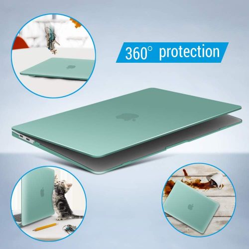  [아마존 핫딜] IBENZER MacBook Air 13 Inch Case 2019 2018 Release New Version A1932, Soft Touch Hard Case Shell Cover for Apple MacBook Air 13 Retina with Touch ID with Keyboard Cover, Green, MMA