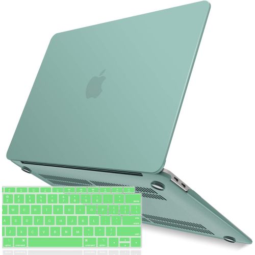  [아마존 핫딜] IBENZER MacBook Air 13 Inch Case 2019 2018 Release New Version A1932, Soft Touch Hard Case Shell Cover for Apple MacBook Air 13 Retina with Touch ID with Keyboard Cover, Green, MMA