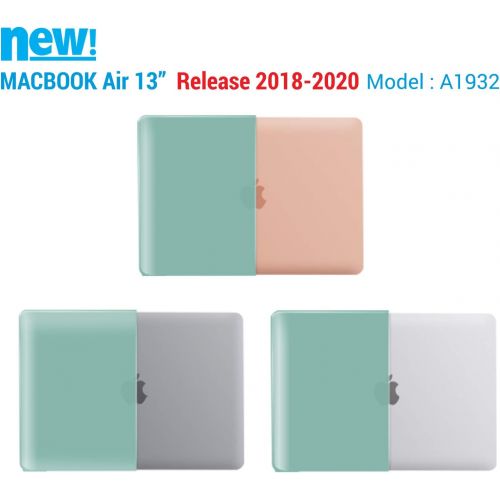  [아마존 핫딜] IBENZER MacBook Air 13 Inch Case 2019 2018 Release New Version A1932, Soft Touch Hard Case Shell Cover for Apple MacBook Air 13 Retina with Touch ID with Keyboard Cover, Green, MMA