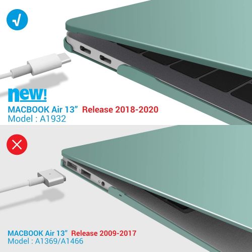  [아마존 핫딜] IBENZER MacBook Air 13 Inch Case 2019 2018 Release New Version A1932, Soft Touch Hard Case Shell Cover for Apple MacBook Air 13 Retina with Touch ID with Keyboard Cover, Green, MMA