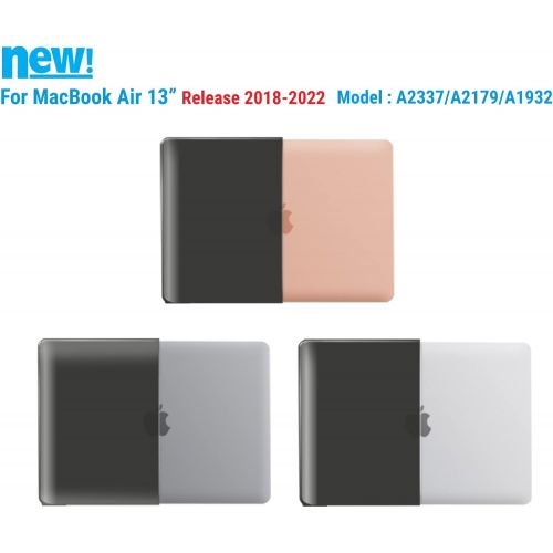  [아마존베스트]IBENZER New 2020 MacBook Air 13 inch Case M1 A2337 A2179 A1932 Plastic Hard Shell Case with Keyboard Cover for Apple Mac Air 13 Retina Display with Touch ID (2018-2020), Black, MMA